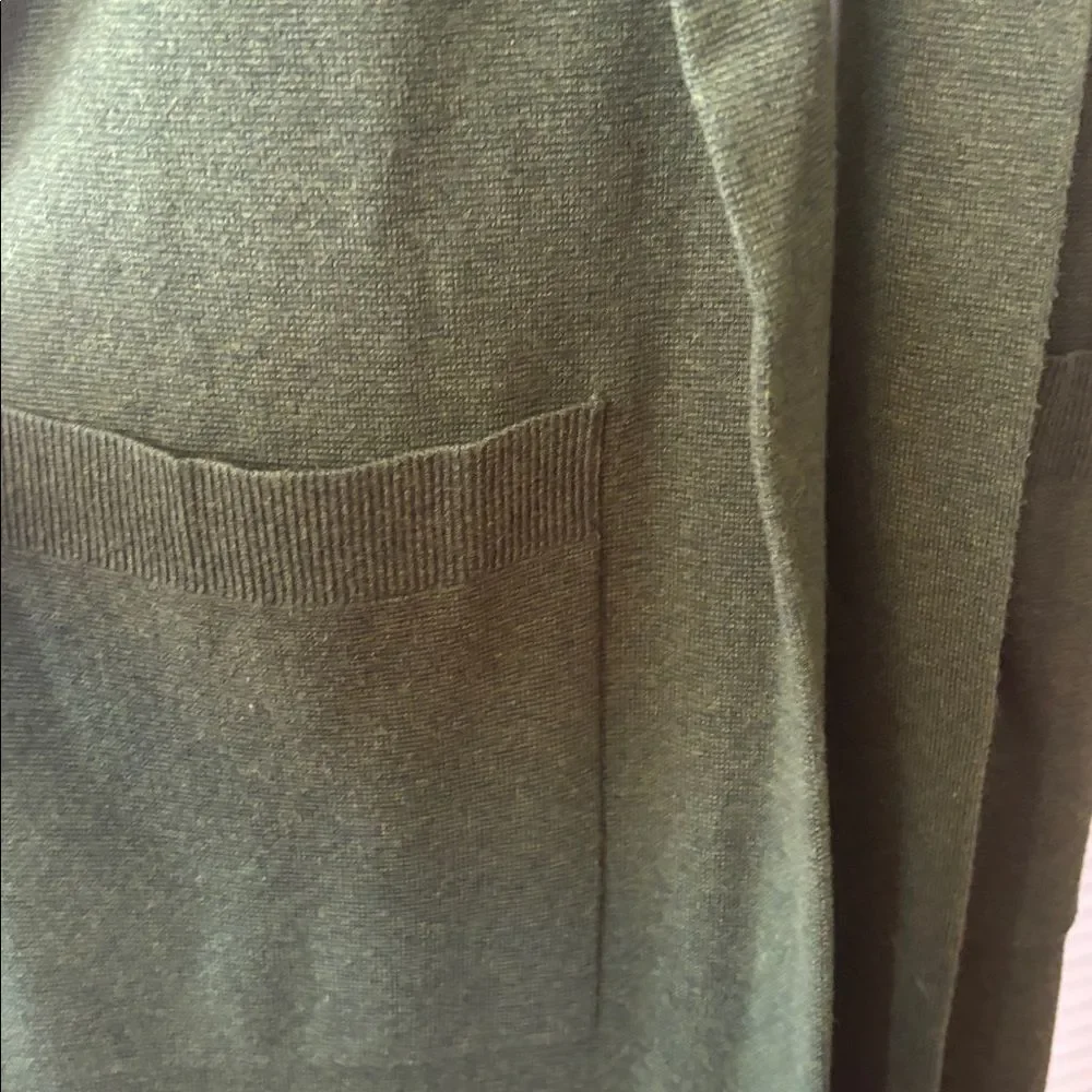 J. Crew Olive Knit Sweater open front long cardigan, S